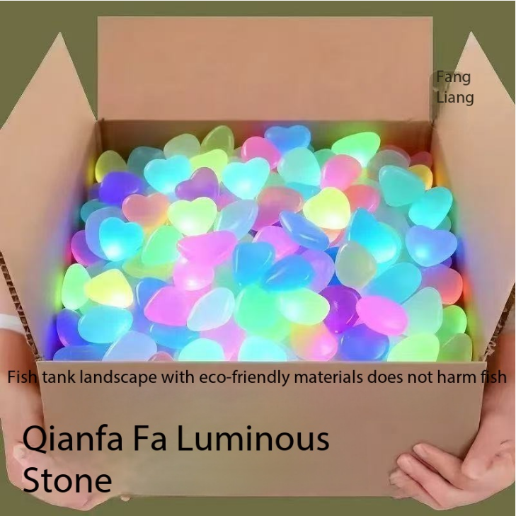 Fish Tank Gravel - 1CM 100pcs Color Goose Stone Luminous