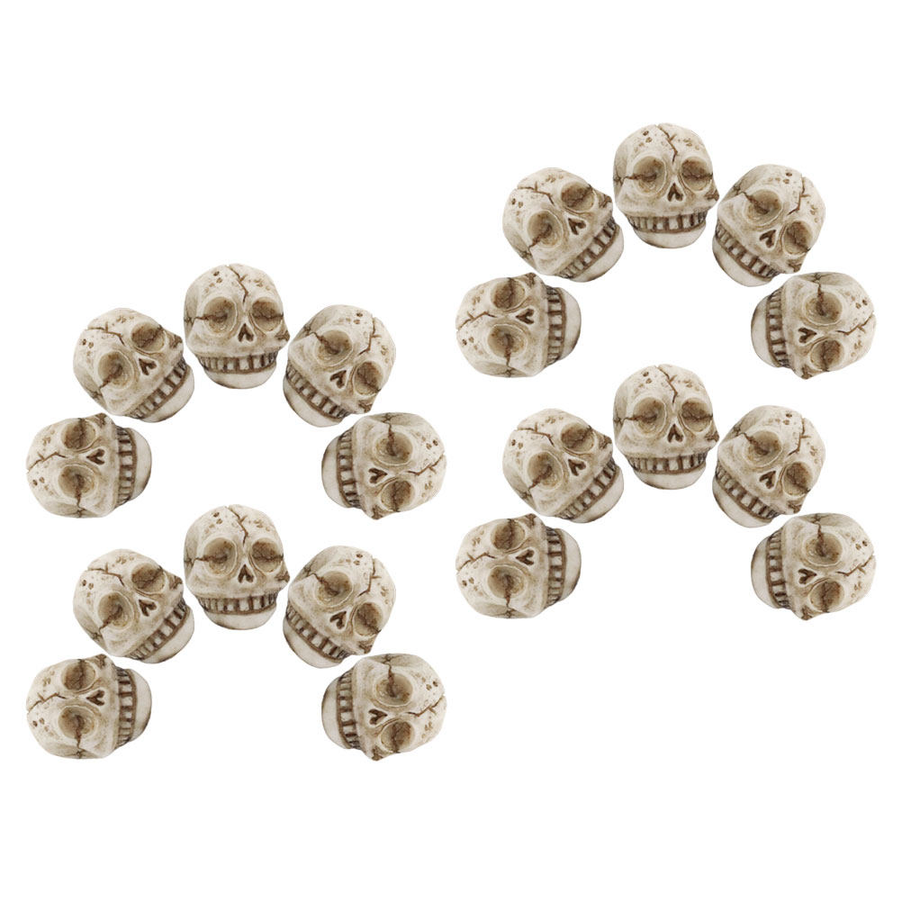 Aquarium Decor - 20Pcs Resin Smiling Skull Statue Outdoor