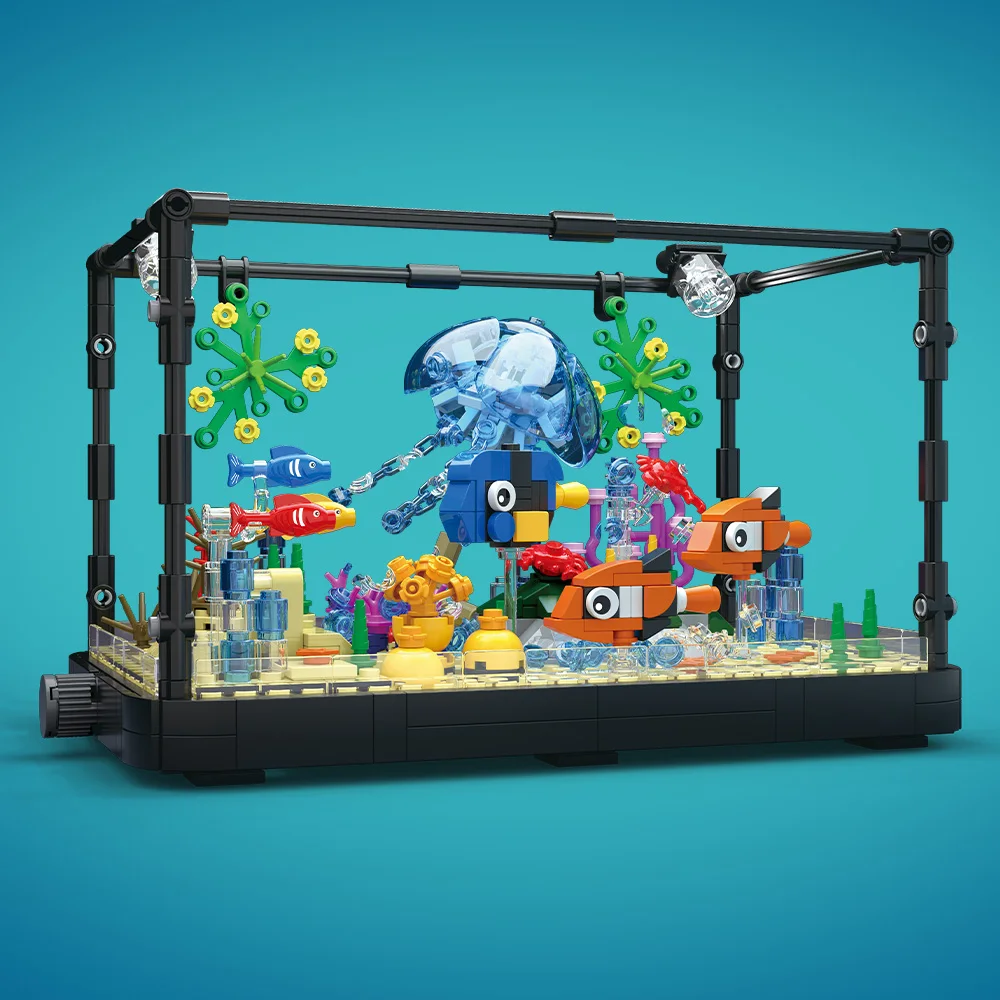 Fish Tank Building Block Set w - Aquarium Light ulasan dan harga