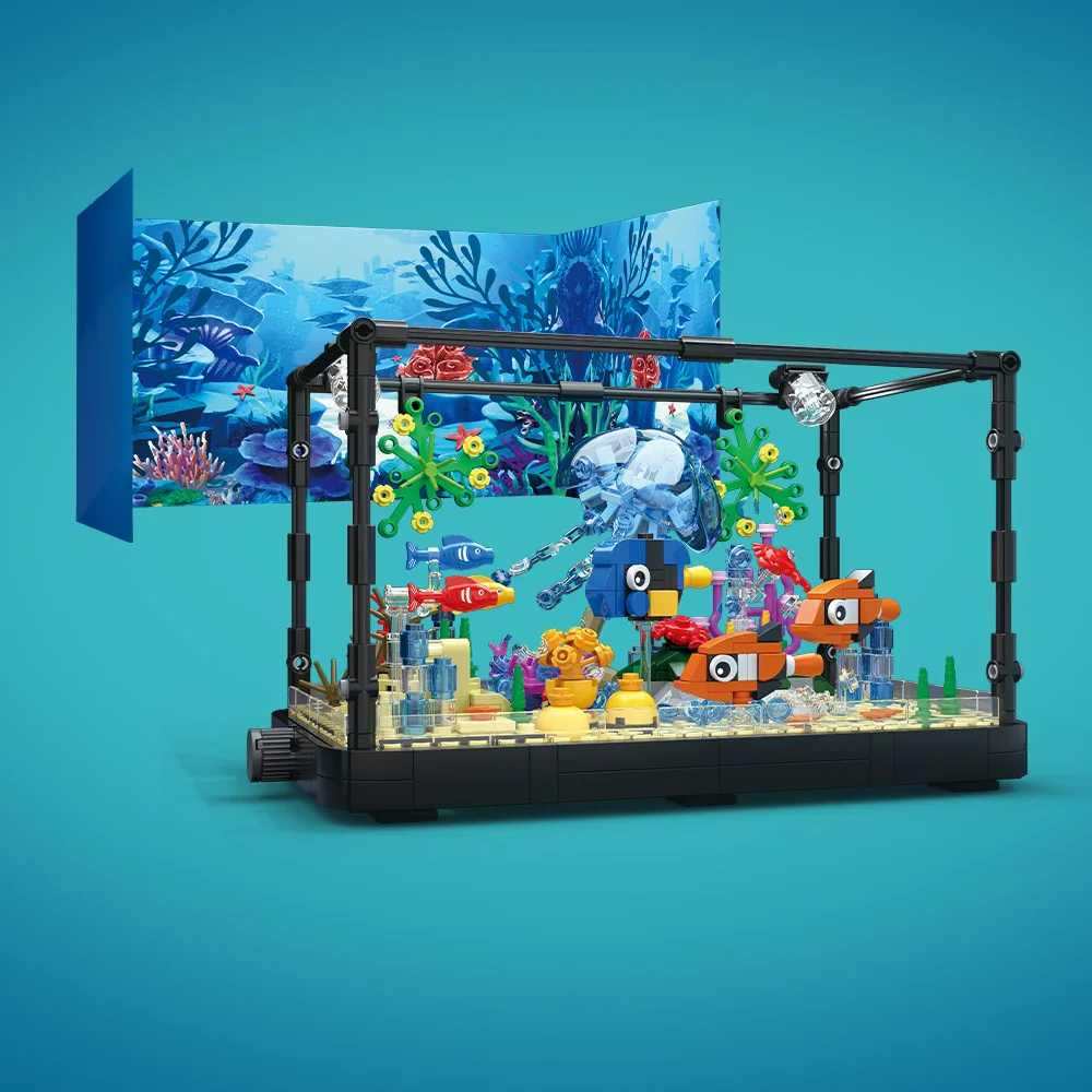 Fish Tank Building Block Set w - Aquarium Light ulasan dan harga