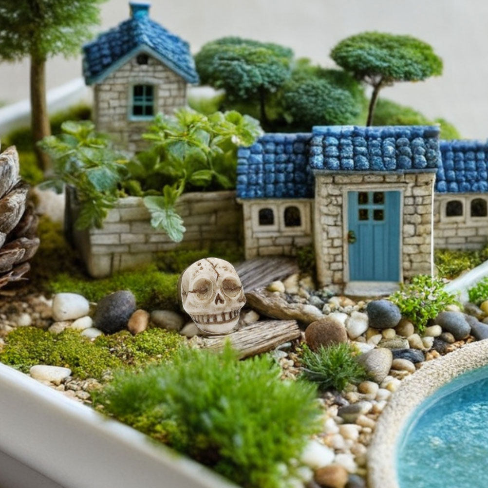 20Pcs Resin Smiling Skull Stat - Aquarium Decor ulasan dan harga
